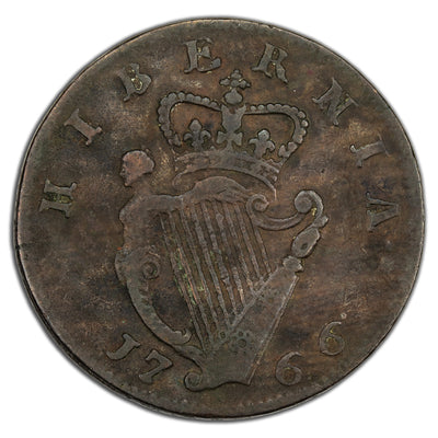 Ireland 1766 1/2d Halfpenny Coin SP #6612