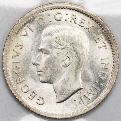 SOLD Canada 1938 10 Cents Dime Silver Coin - ICCS MS-64