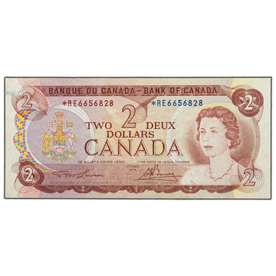 SOLD $2 1974 Bank of Canada Note *RE Replacement Prefix BC-47aA - Cleaned