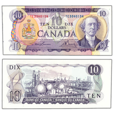 $10 1971 Bank of Canada Note TE Prefix BC-49c - AU/UNC Cutting Error