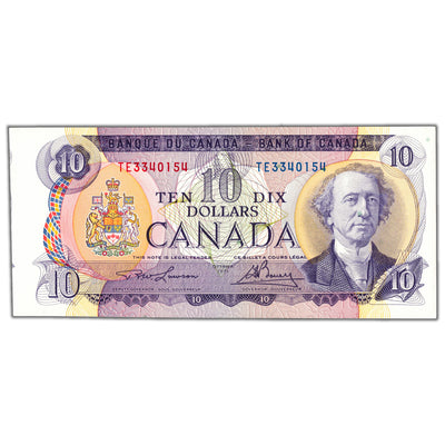 $10 1971 Bank of Canada Note TE Prefix BC-49c - AU/UNC Cutting Error