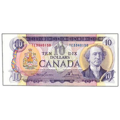 $10 1971 Bank of Canada Note TE Prefix BC-49c - AU/UNC Cutting Error