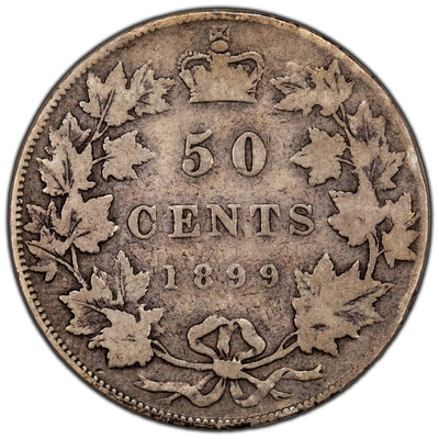SOLD Canada 1899 Small 9 50 Cents Half Dollar Silver Coin - G-6