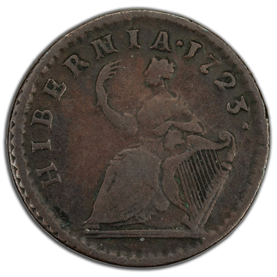 Ireland 1723 1/4d Farthing Coin SP #6604