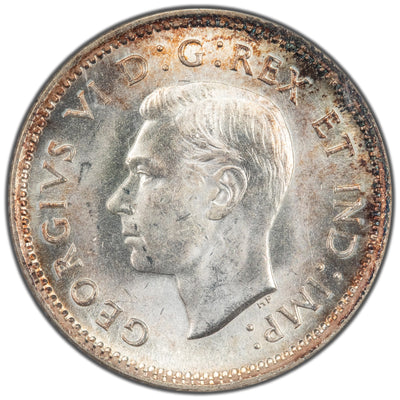 Canada 1937 10 Cents Dime Silver Coin - ICCS MS-65