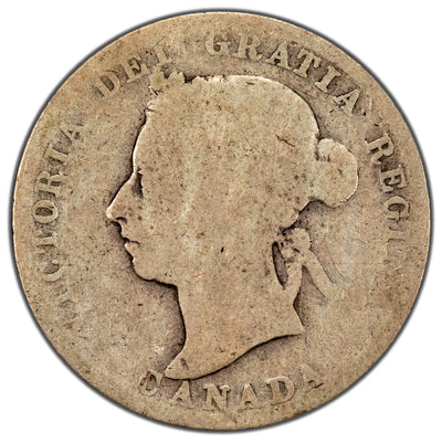 Canada 1889 25 Cents Quarter Silver Coin - AG