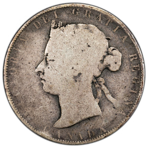 SOLD Canada 1881-H 50 Cents Half Dollar Silver Coin - G-4 (minor bend)