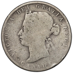 SOLD Canada 1872-H 50 Cents Half Dollar Silver Coin - AG