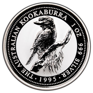 SOLD Australia 1995 $5 1oz .999 Fine Silver Kookaburra - In Capsule