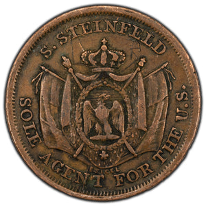 SOLD United States 1863 New York S. Steinfeld Liquors Civil War Token - Graffiti