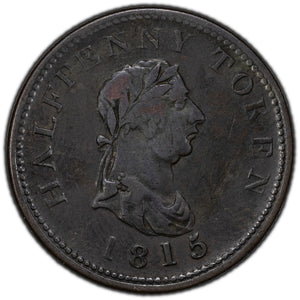 SOLD Canada 1815 Nova Scotia Halifax 1/2 Half Penny Token NS-27A3