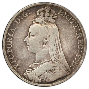 SOLD Great Britain 1891 Crown Silver Coin KM #765 - Cleaned