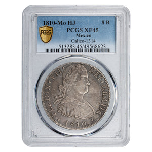 SOLD Mexico 1810 Mo-HJ 8 Reales Silver Coin Calico-1314 - PCGS XF-45