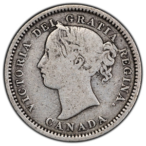 SOLD Canada 1870 Wide '0' 10 Cents Dime Silver Coin - VG