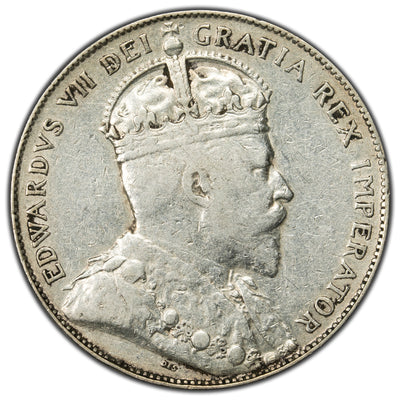 SOLD Canada 1904 50 Cents Half Dollar Silver Coin - Key Date - F/VF
