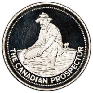 SOLD Engelhard The Canadian Prospector 1oz .999 Fine Silver Round Proof - Hairlines