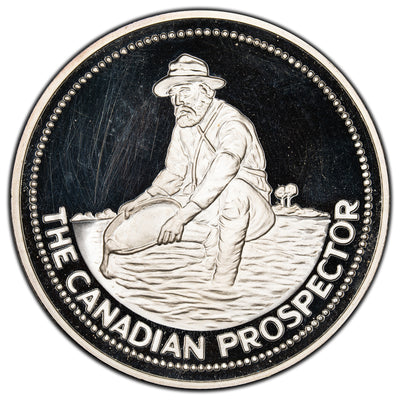 SOLD Engelhard The Canadian Prospector 1oz .999 Fine Silver Round Proof - Hairlines