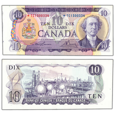$10 1971 Bank of Canada Note *TC Replacement Prefix BC-49cA - UNC Cutting Error