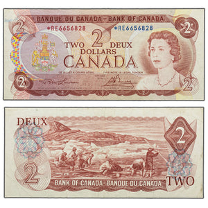 SOLD $2 1974 Bank of Canada Note *RE Replacement Prefix BC-47aA - Cleaned