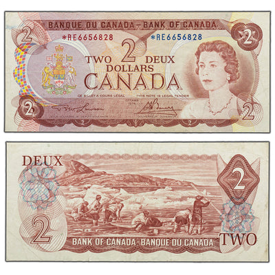 SOLD $2 1974 Bank of Canada Note *RE Replacement Prefix BC-47aA - Cleaned