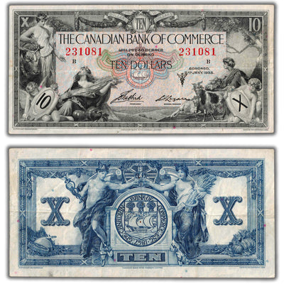 SOLD $10 1935 Canadian Bank of Commerce Chartered Note CH #75-18-06 - VF