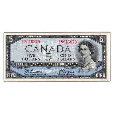SOLD $5 1954 Bank of Canada Note Devil Face Beattie-Coyne I/C Prefix BC-31b - EF/AU