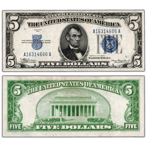 United States 1934 $5 Silver Certificate Note Fr. 1650 - AU/UNC