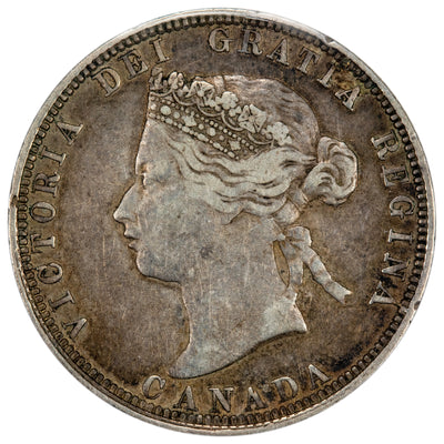 Canada 1870 Obverse 1 25 Cents Quarter Silver Coin First Year of Issue! - ICCS VF-20