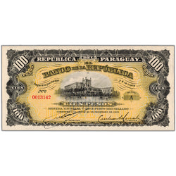 Paraguay 1907 100 Pesos Note P #159 - Uncirculated