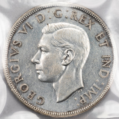 Canada 1947 Blunt 7 $1 Silver Dollar Coin - ICCS MS-63