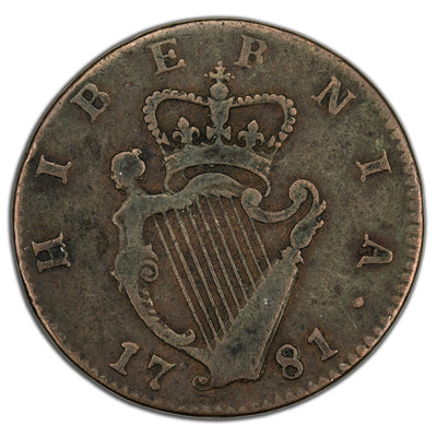 Ireland 1781 1/2d Halfpenny Coin SP #6614