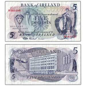 SOLD Northern Ireland ND (1971-77) 5 Five Pounds Note P #62a - VF