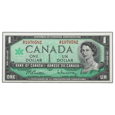 SOLD $1 1967 Bank of Canada Note Centennial G/P Prefix BC-45b-i - Ch UNC