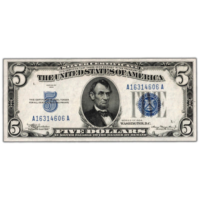 United States 1934 $5 Silver Certificate Note Fr. 1650 - AU/UNC