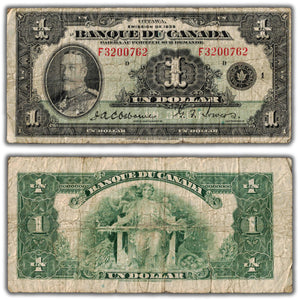 SOLD $1 1935 Banque du Canada Note French Text BC-2 - VG+