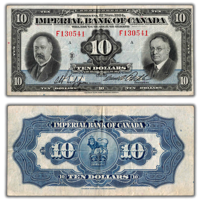 SOLD $10 1934 Imperial Bank of Canada Chartered Note CH #375-22-06 - VF+