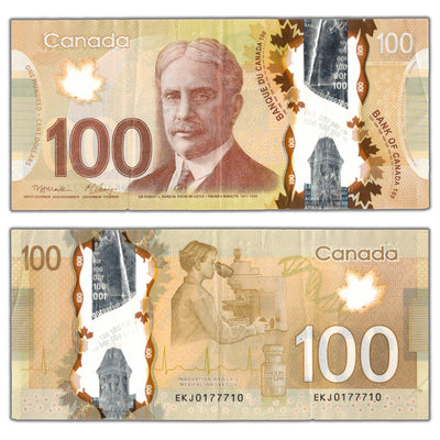 $100 2011 Bank of Canada Note 3 Digit Radar 0177710 - Circulated