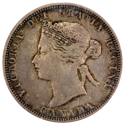 SOLD Canada 1871 Obverse 1 25 Cents Quarter Silver Coin - ICCS VF-20