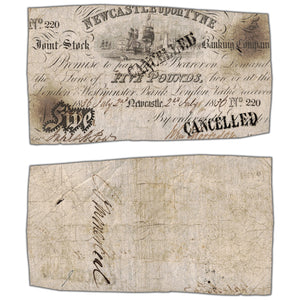 SOLD Great Britain Newcastle Upon Tyne 1836 5 Five Pounds Note