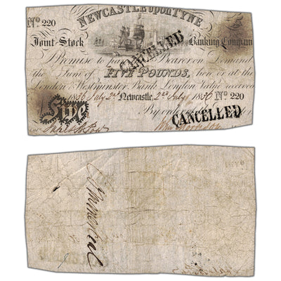Great Britain Newcastle Upon Tyne 1836 5 Five Pounds Note