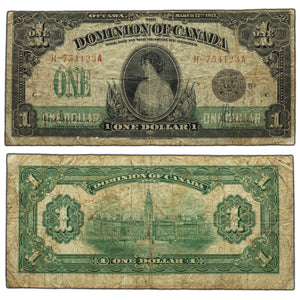 SOLD $1 1917 Dominion of Canada Note Series H DC-23d - VG