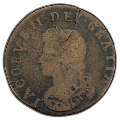 SOLD Ireland Limerick 1691 1/2d Halfpenny Coin SP #6594 - Planchet Crack