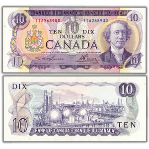 SOLD $10 1971 Bank of Canada Note Lawson-Bouey TT Prefix BC-49c - AU/UNC