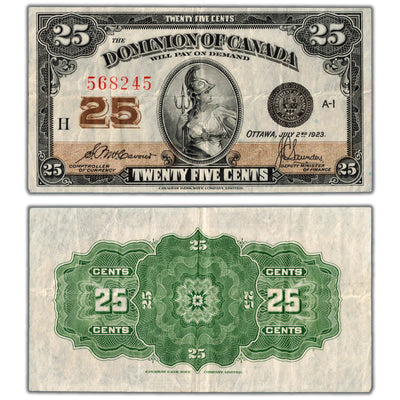 25 Cents 1923 Dominion of Canada Shinplaster Note DC-24c - VF