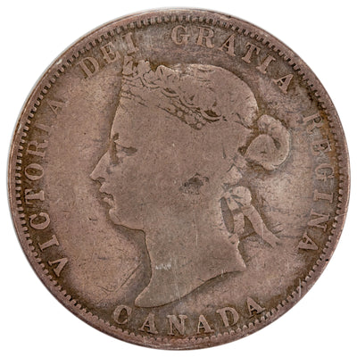 SOLD Canada 1875-H 25 Cents Quarter Silver Coin Key Date! - ICCS G-6