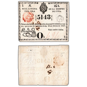 Cuba 1837 Lottery Ticket