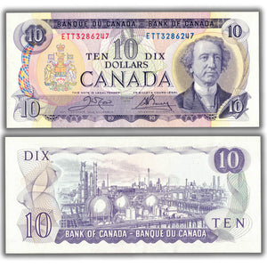 SOLD $10 1971 Bank of Canada Note Crow-Bouey ETT Prefix BC-49d - AU/UNC