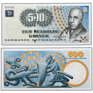 SOLD Denmark 2003 500 Kroner Note P #63b - EF+