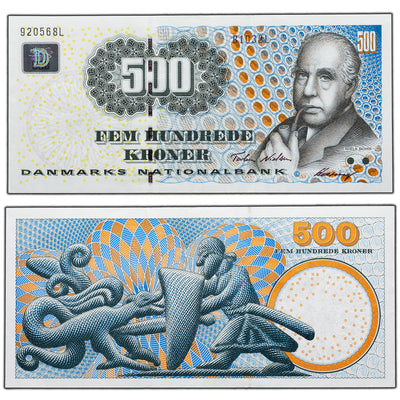 SOLD Denmark 2003 500 Kroner Note P #63b - EF+