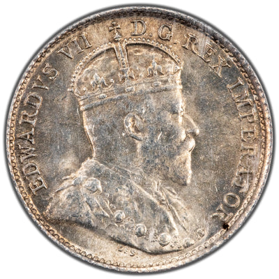 Canada 1907 5 Cents Silver Coin - ICCS MS-63